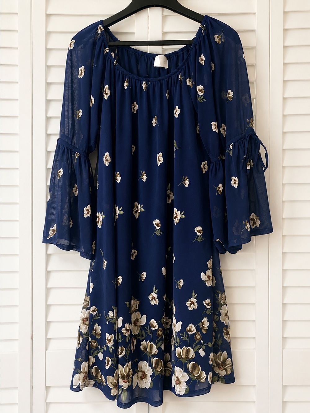 Siren Lily Navy Elastic-Waist Dress